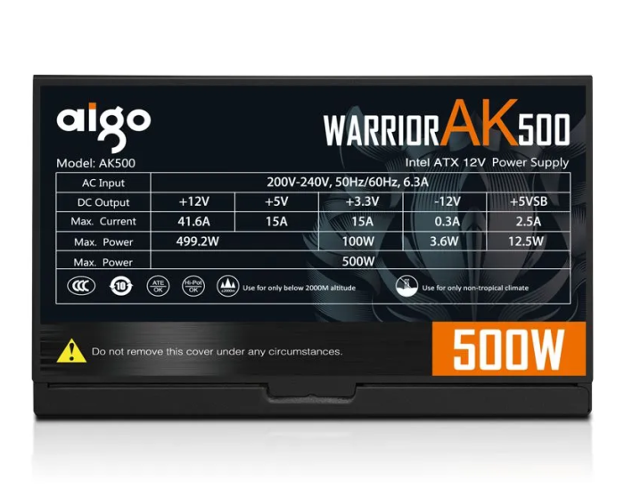 Aigo Блок питания компьютера блок питания для пк, 500 Вт
